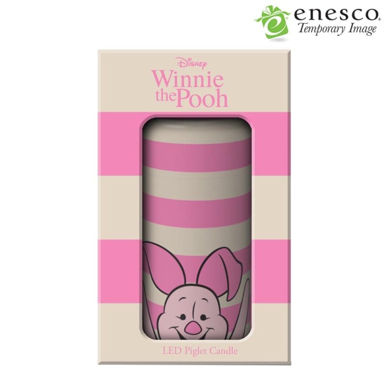 Piglet White and Pink Striped LED Candle by Disney Home Fragrance