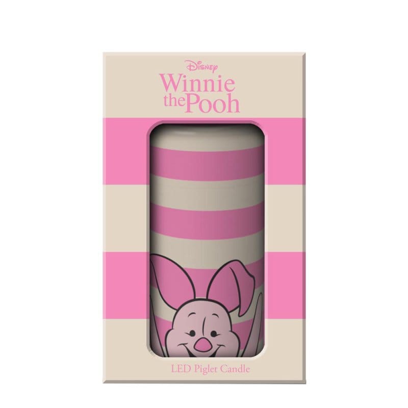 Piglet White and Pink Striped LED Candle by Disney Home Fragrance