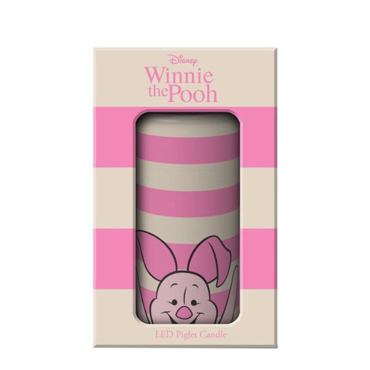 Piglet White and Pink Striped LED Candle by Disney Home Fragrance