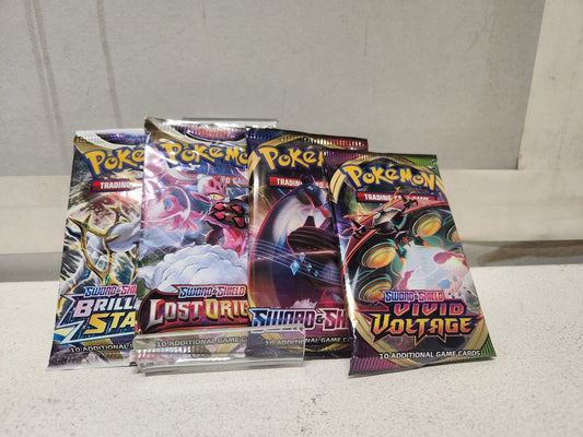 Pokemon Booster Packs 6x Brilliant Stars 2x Lost Origins  1x Vivid Voltage 1x Sword & Shield