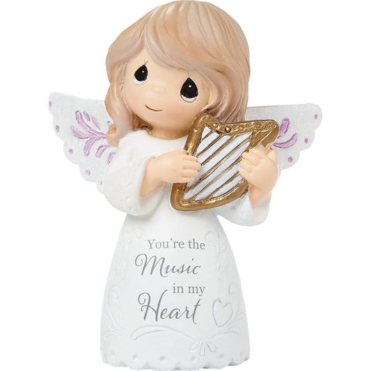 Precious Moments Angel With Harp Mini Figurine