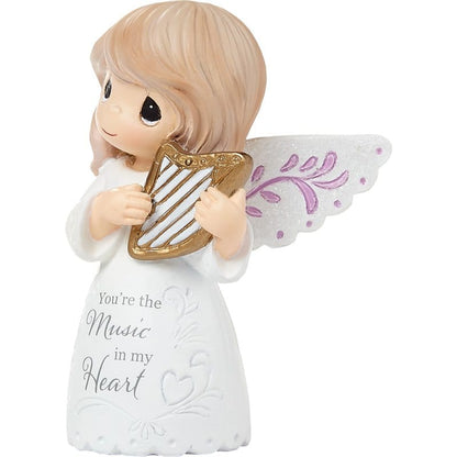 Precious Moments Angel With Harp Mini Figurine