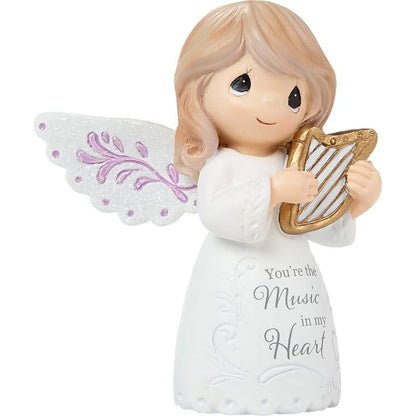 Precious Moments Angel With Harp Mini Figurine
