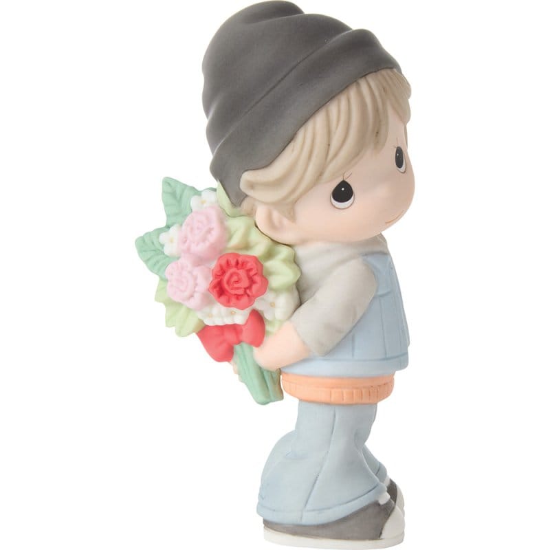 Precious Moments Boy Hold flowers Figurine