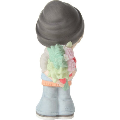 Precious Moments Boy Hold flowers Figurine