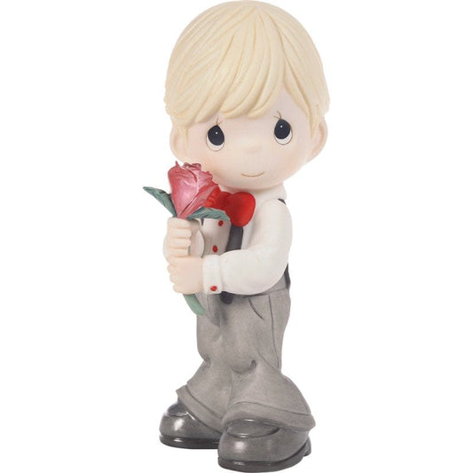 Precious Moments Boy Holding Rose figurine