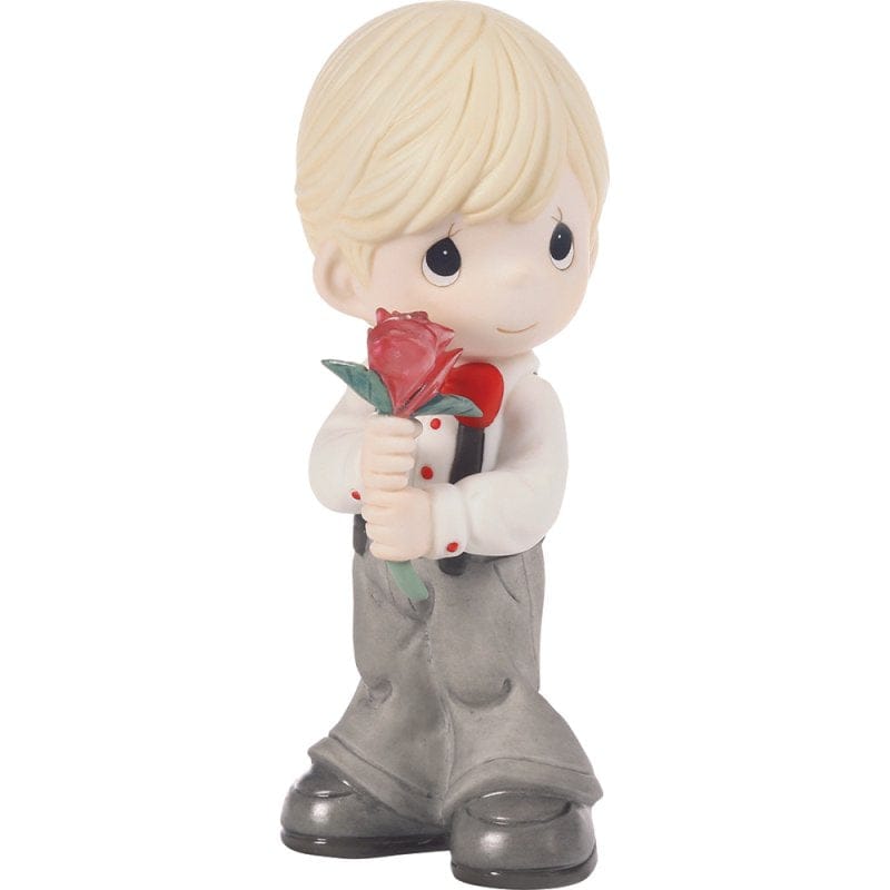 Precious Moments Boy Holding Rose figurine