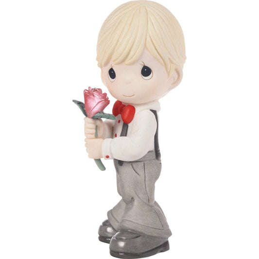 Precious Moments Boy Holding Rose figurine