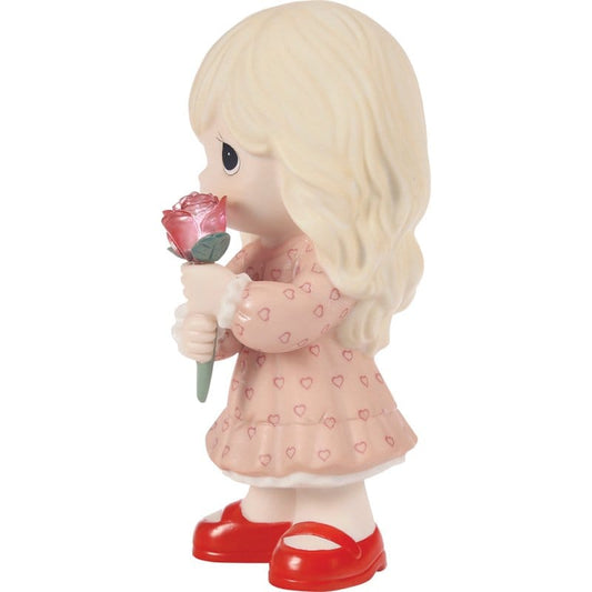 Precious Moments Girl Holding Rose Figurine