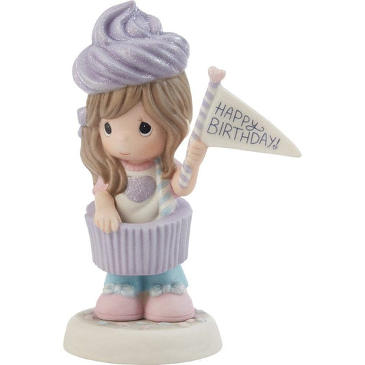 Precious Moments Purple Cupcake Girl Figurine