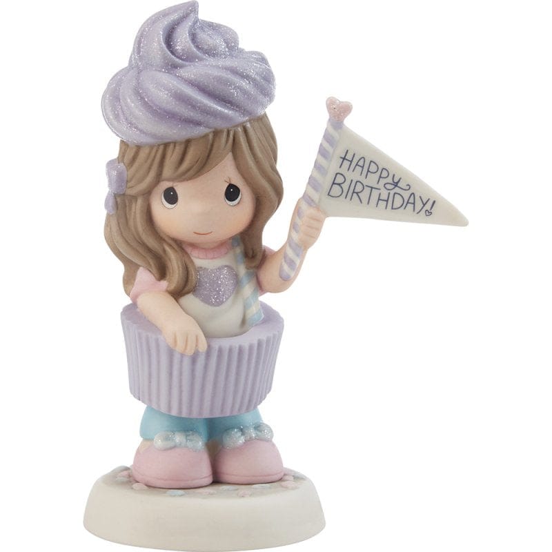 Precious Moments Purple Cupcake Girl Figurine