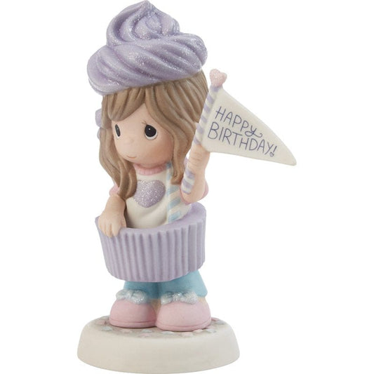 Precious Moments Purple Cupcake Girl Figurine