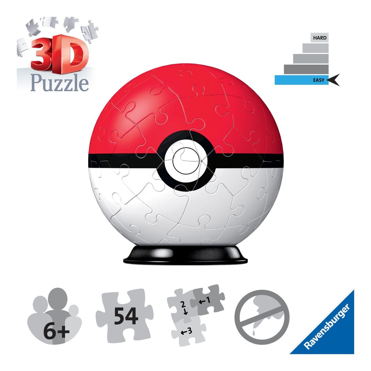Ravensburger Pokemon Pokeball 54 Piece 3D Jigsaw Puzzle