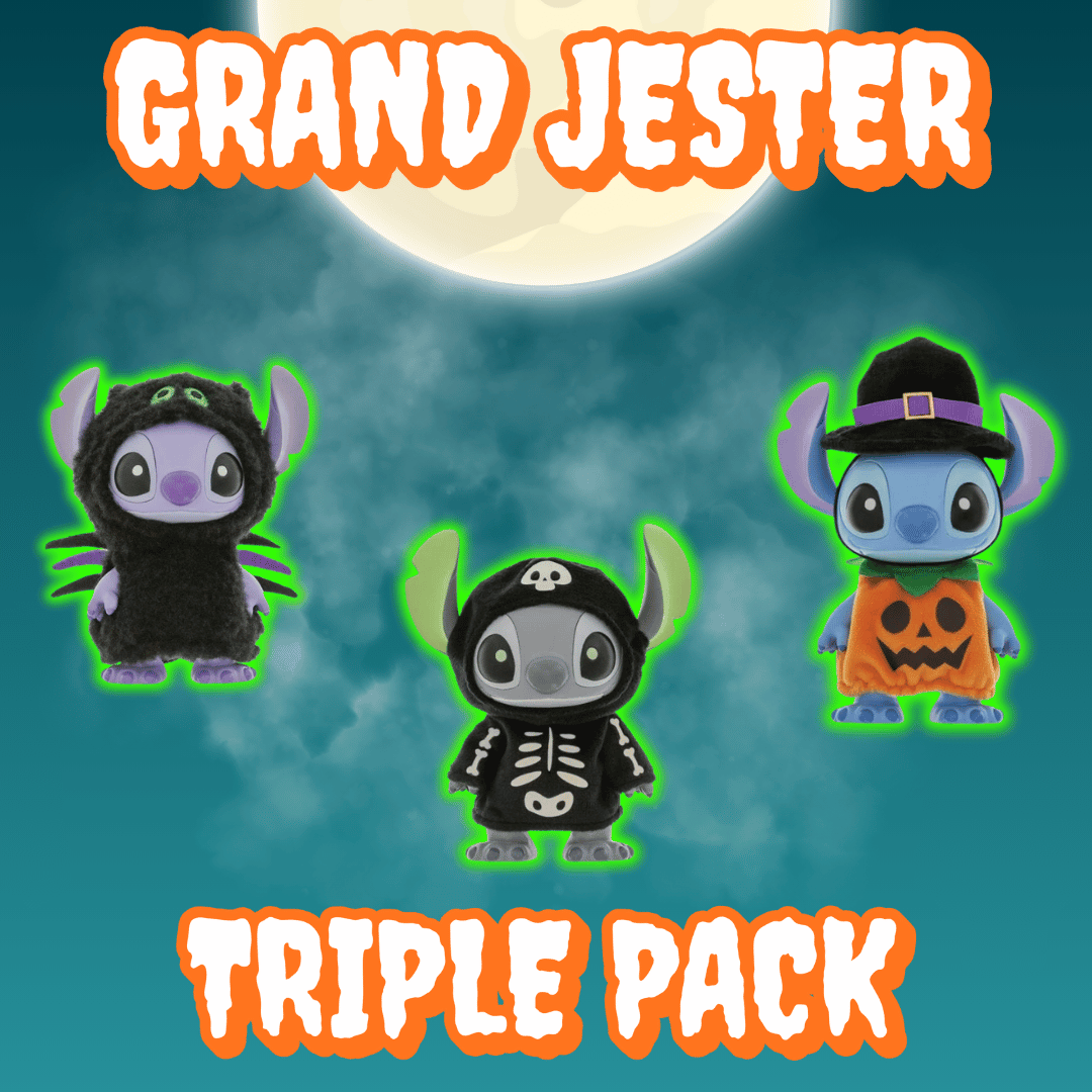 Set of 3 Disney Halloween Stitch Figurines - Spider, Skeleton, Pumpkin by Grand Jester Studios