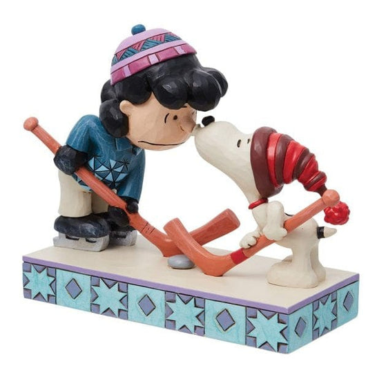 Snoopy and Lucy Playing Ice Hockey Figurine By Jim Shore 6013041