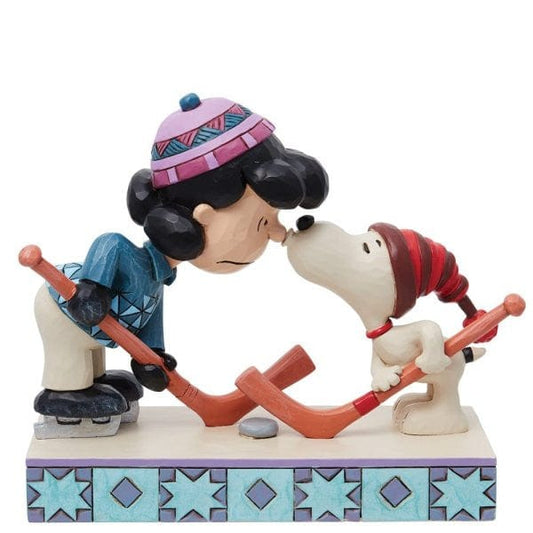 Snoopy and Lucy Playing Ice Hockey Figurine By Jim Shore 6013041