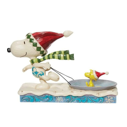 Snoopy and Woodstock Sledding Christmas Figurine By Jim Shore 6013044