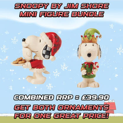 Snoopy by Jim Shore Christmas Mini Figure Bundle - Snoopy Elf & Santa