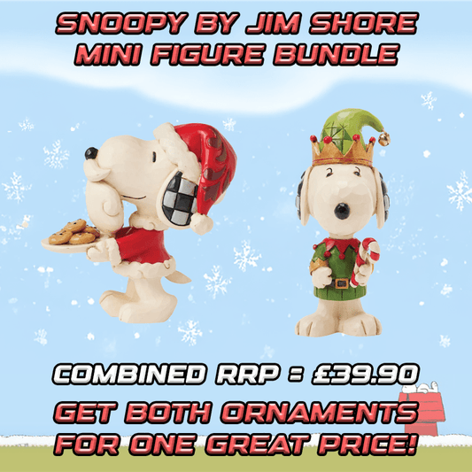 Snoopy by Jim Shore Christmas Mini Figure Bundle - Snoopy Elf & Santa