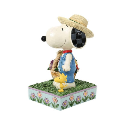 Snoopy Flower Basket Figurine Peanuts by Jim Shore