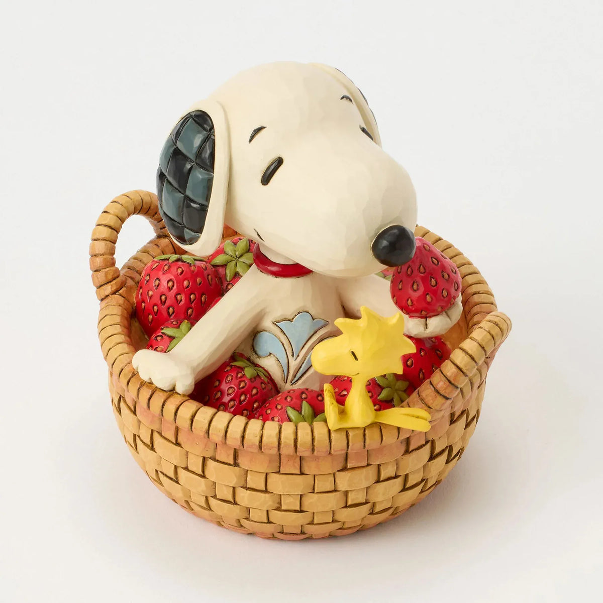 Snoopy in Basket of Strawberries Figurine Peanuts By Jim Shore