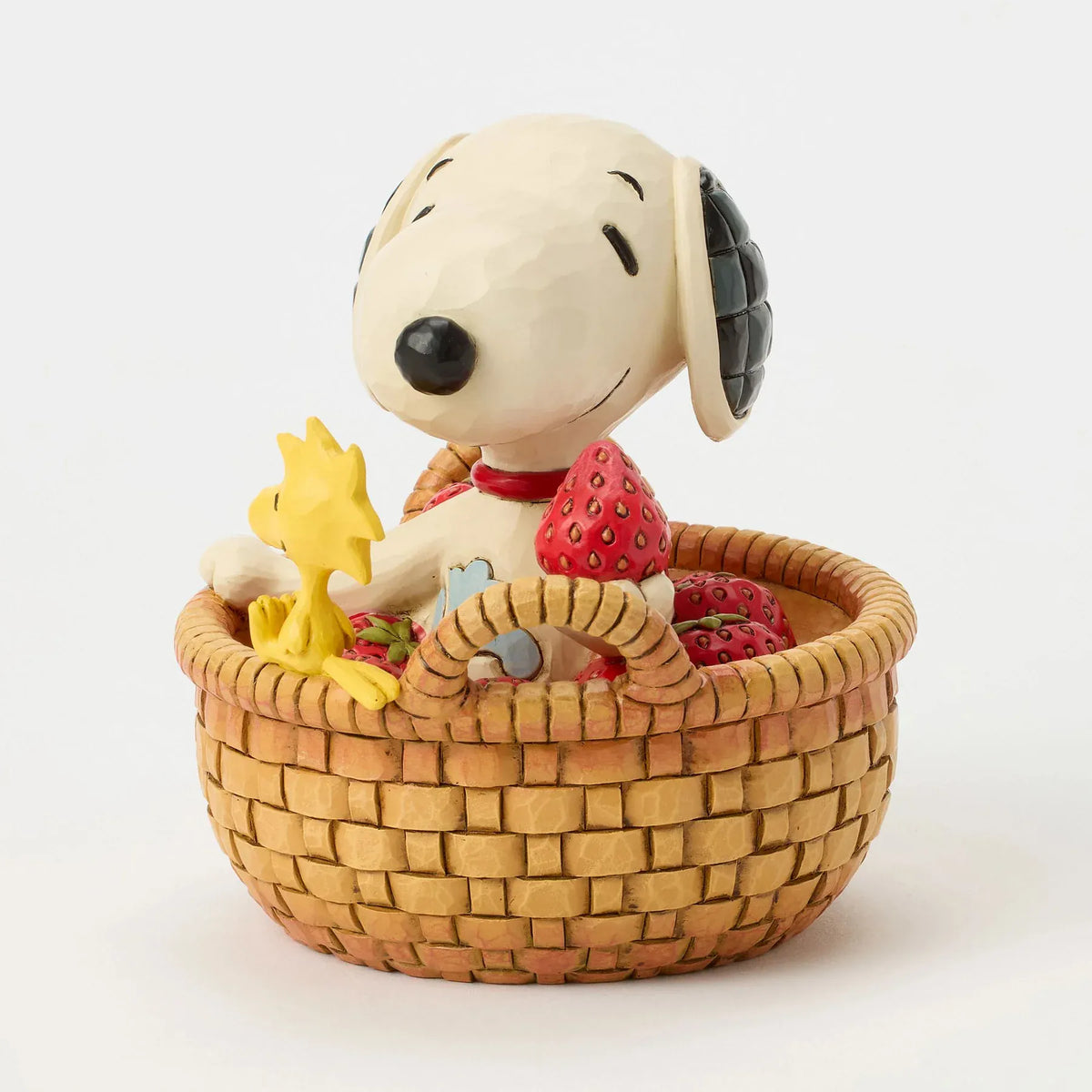Snoopy in Basket of Strawberries Figurine Peanuts By Jim Shore
