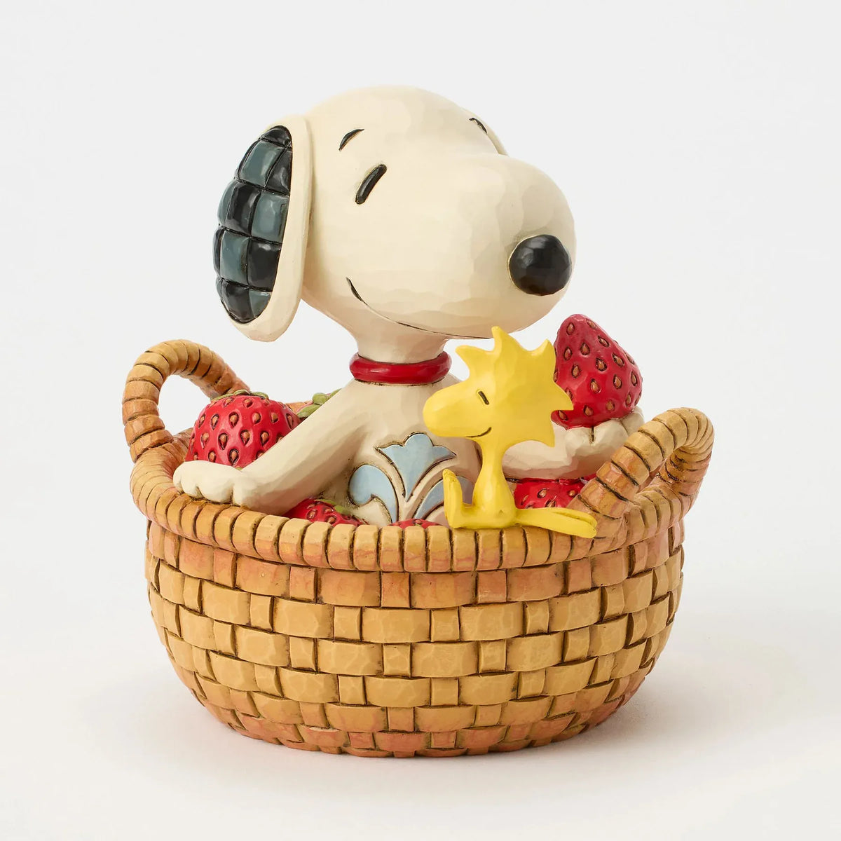 Snoopy in Basket of Strawberries Figurine Peanuts By Jim Shore