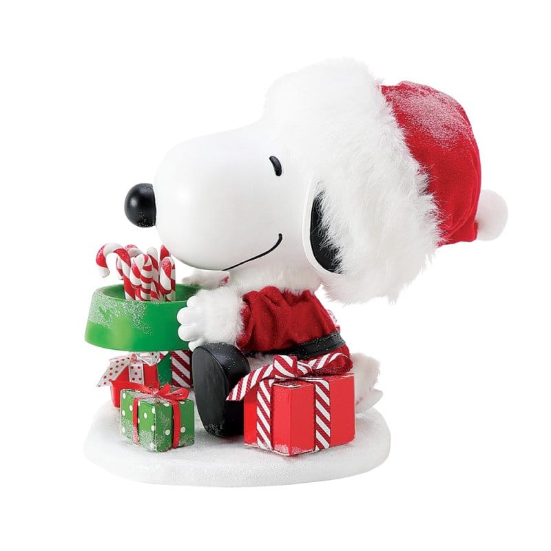 Snoopy's Bowl of Treats (Candy Canes) Figurine Peanuts Possible Dreams By Department 56 6017730