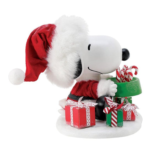Snoopy's Bowl of Treats (Candy Canes) Figurine Peanuts Possible Dreams By Department 56 6017730