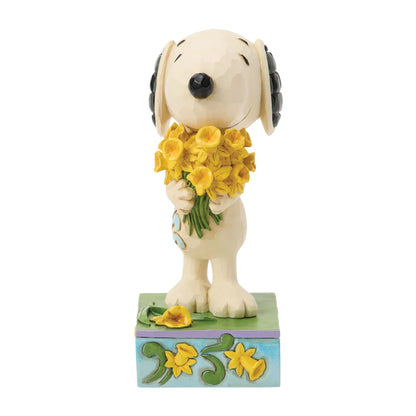 Snoopy with Daffodils Figurine Peanuts By Jim Shore