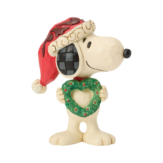 Snoopy with Heart Wreath Mini Figurine Peanuts By Jim Shore 6018690