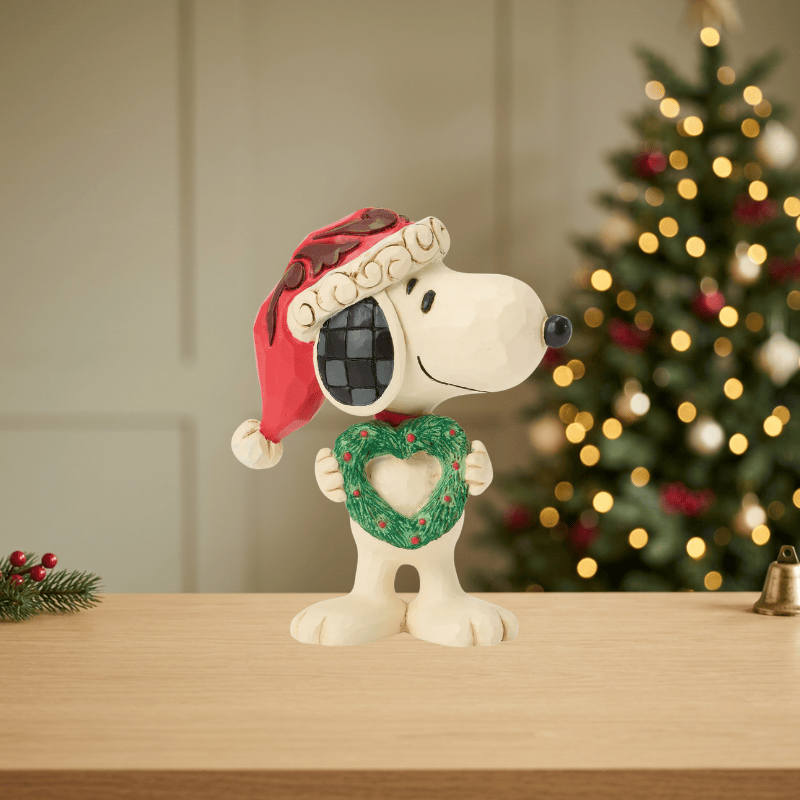 Snoopy with Heart Wreath Mini Figurine Peanuts By Jim Shore 6018690
