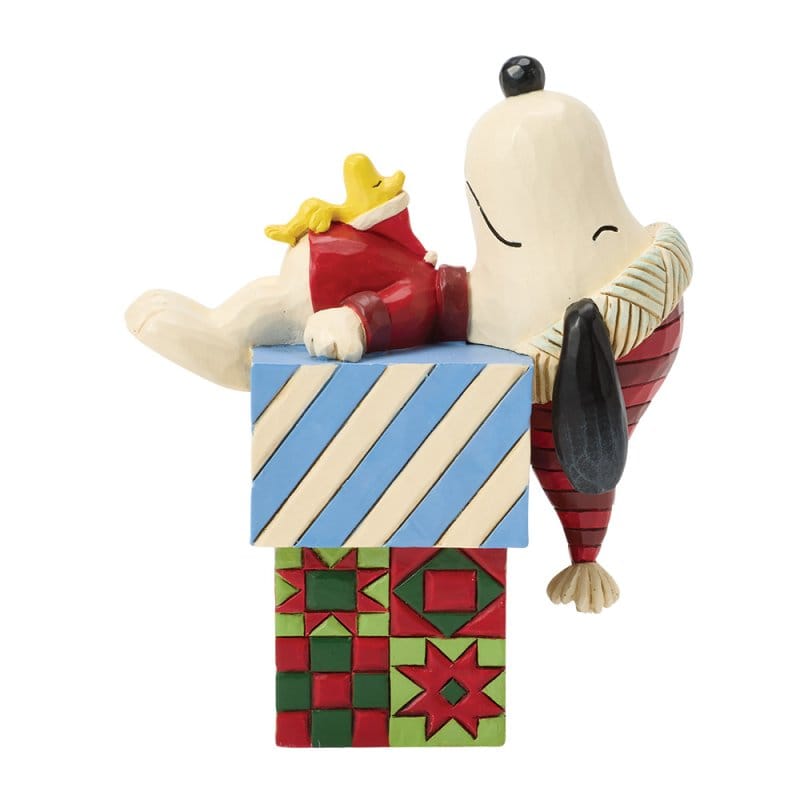 Snoopy & Woodstock on Stacked Gifts Figurine Peanuts By Jim Shore 6018683