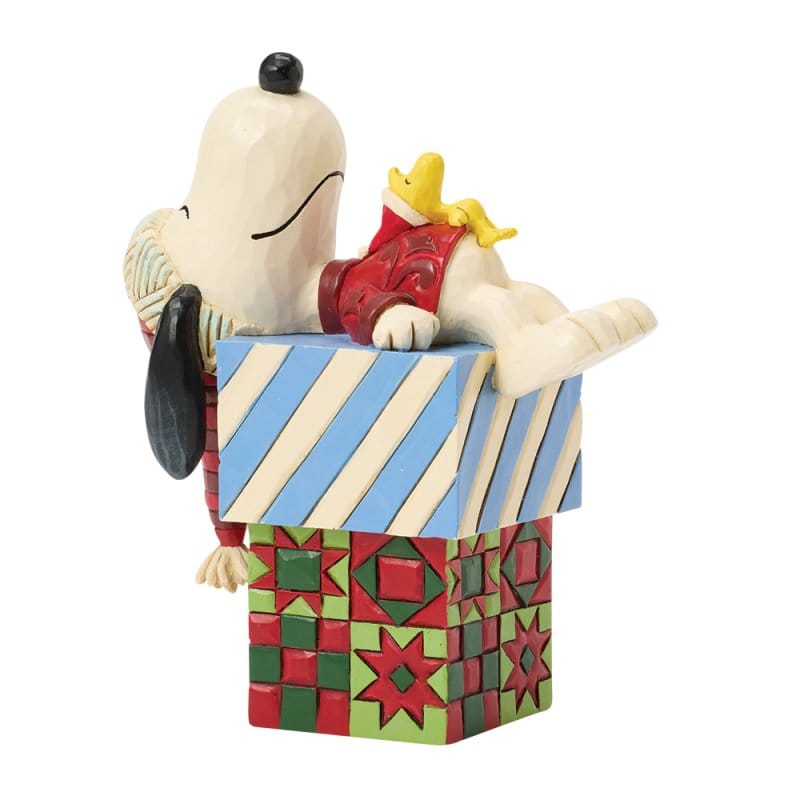 Snoopy & Woodstock on Stacked Gifts Figurine Peanuts By Jim Shore 6018683