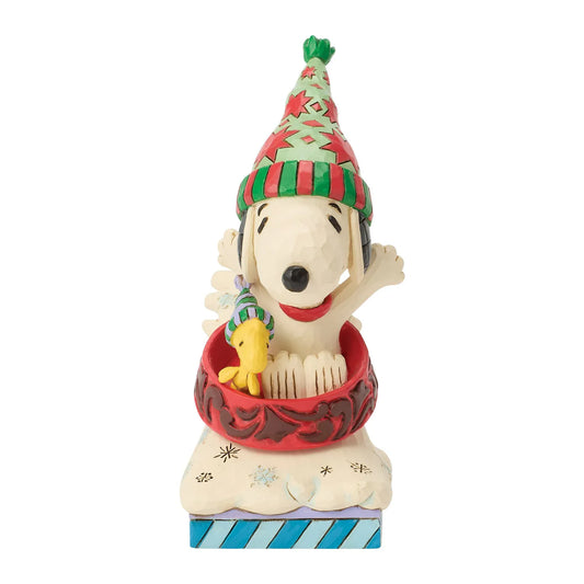 Snowy Shenanigans (Snoopy and Woodstock Dog Bowl Sled) Figurine Peanuts By Jim Shore 6018679