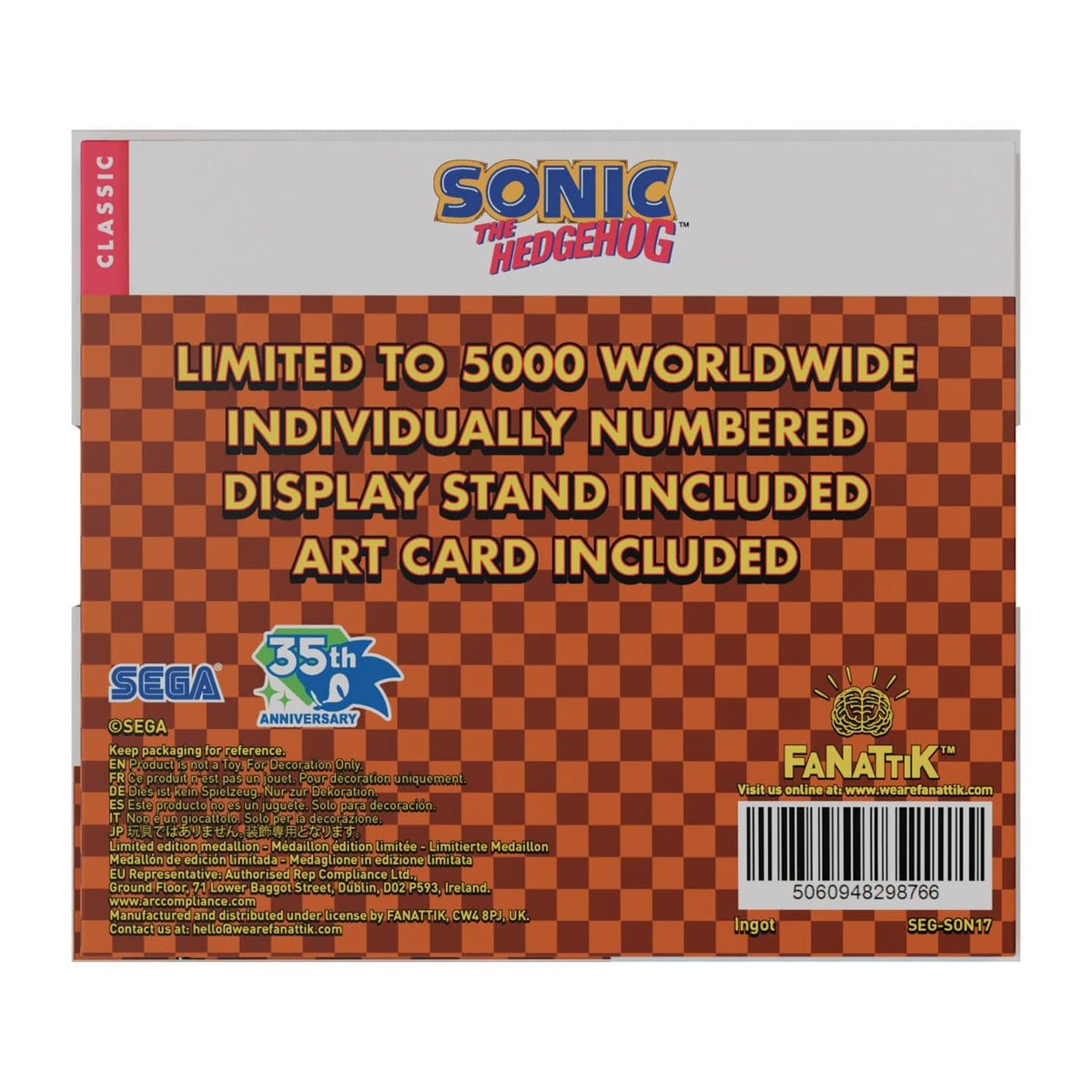Sonic The Hedgehog Original Intro Logo Medallion
