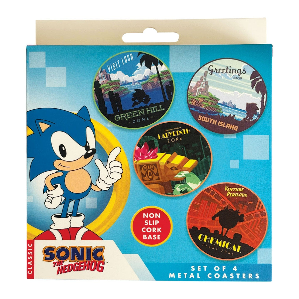 Sonic The Hedgehog Set of 4 Location Coasters
