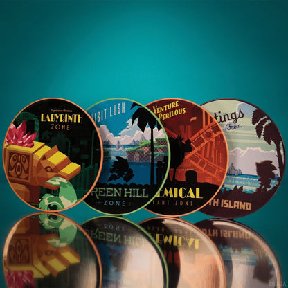 Sonic The Hedgehog Set of 4 Location Coasters