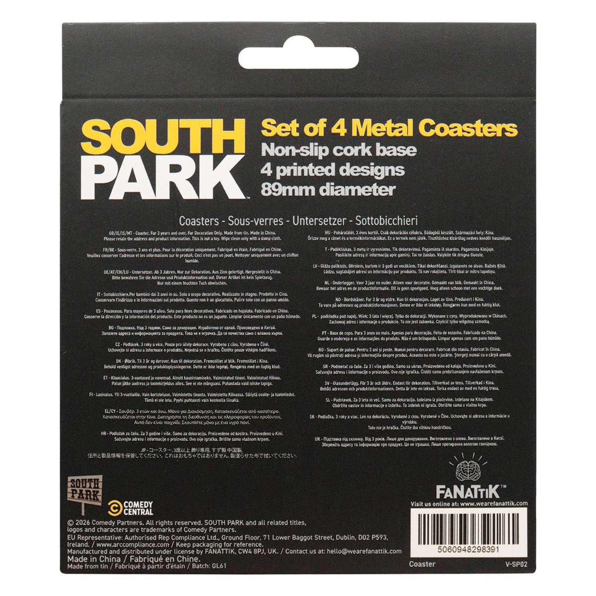 South Park Set of 4 Printed Coasters