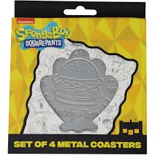 SpongeBob SquarePants Set of 4 Embossed Metal Coasters