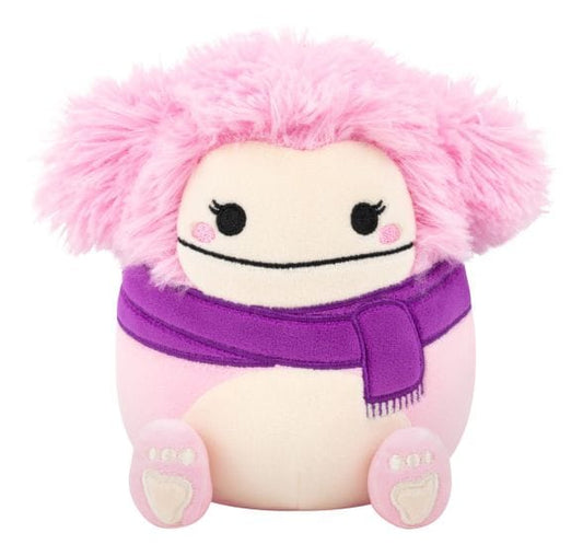 Squishmallows 7.5" Holiday Brina Pink Bigfoot With Purple Scarf Plush