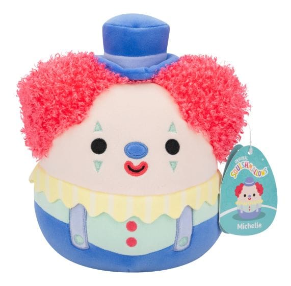 Squishmallows 7.5" Michelle The Clown With Hot Pink Hair And Blue Outfit Plush