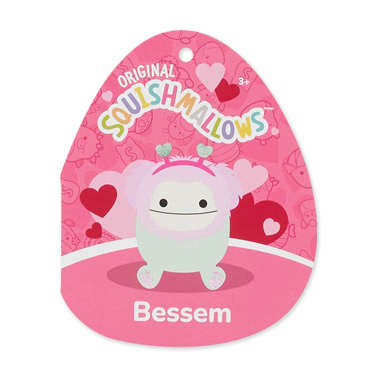 Squishmallows 7.5" Valentines Bessem the Mint Bigfoot with Heart Headband