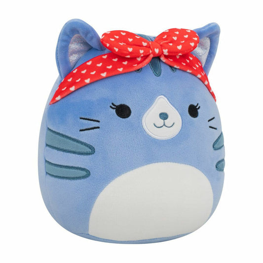 Squishmallows 7.5" Valentines Carizma The Blue Tabby Cat with Heart Bandana