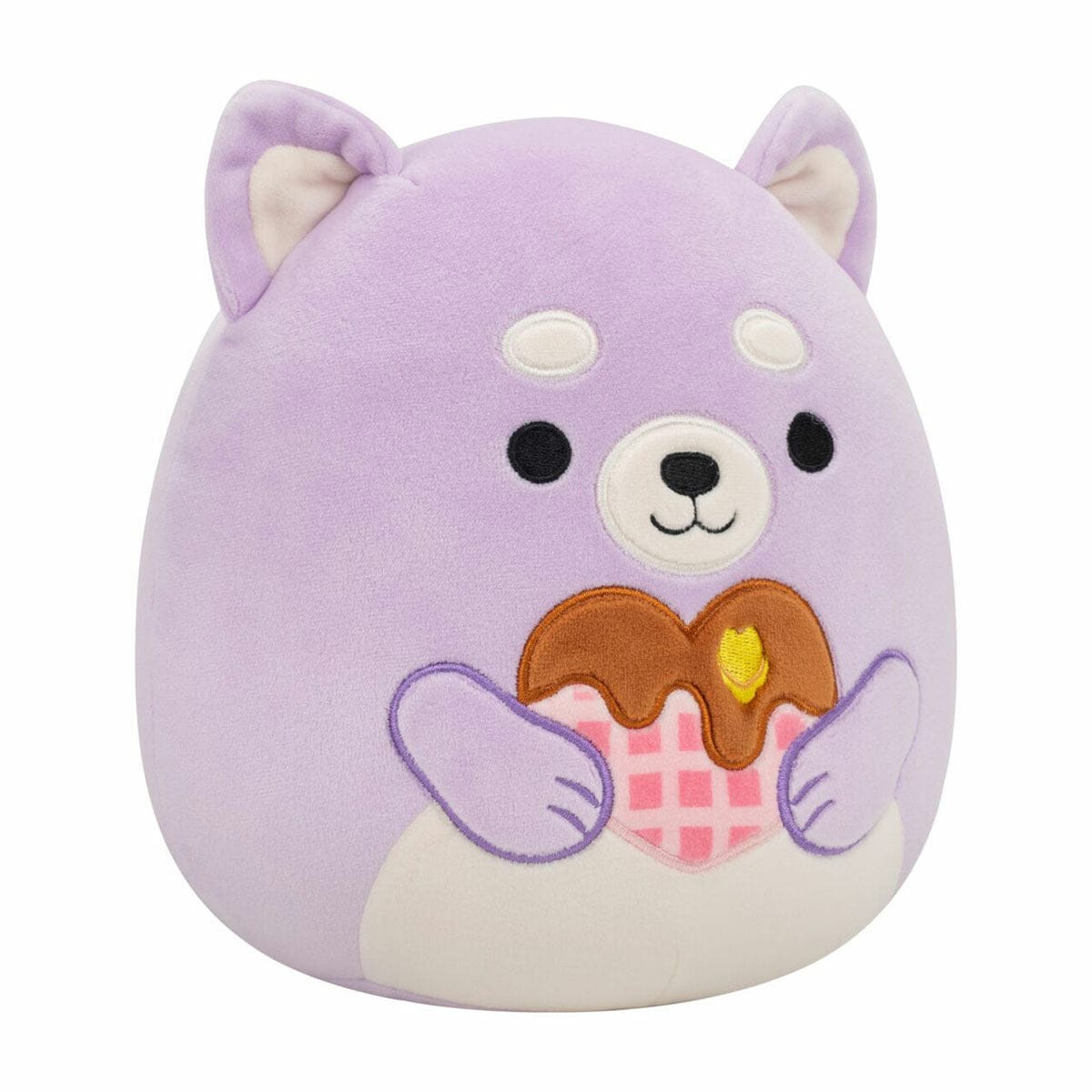 Squishmallows 7.5" Valentines Hoyt The Lavender Shiba Inu with Heart Waffle