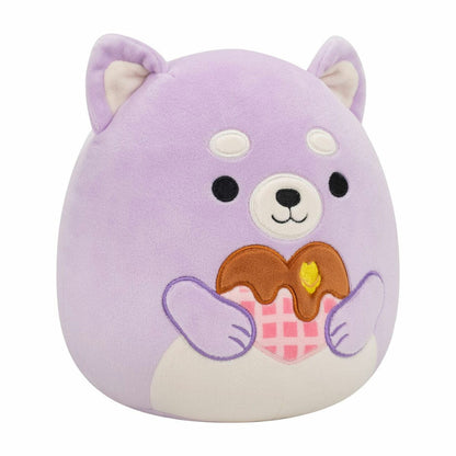 Squishmallows 7.5" Valentines Hoyt The Lavender Shiba Inu with Heart Waffle