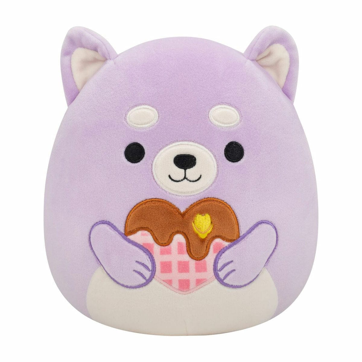 Squishmallows 7.5" Valentines Hoyt The Lavender Shiba Inu with Heart Waffle