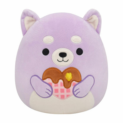 Squishmallows 7.5" Valentines Hoyt The Lavender Shiba Inu with Heart Waffle