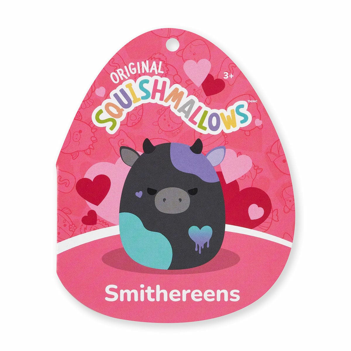 Squishmallows 7.5" Valentines Smithereens The Charcoal Cow with Melting Heart