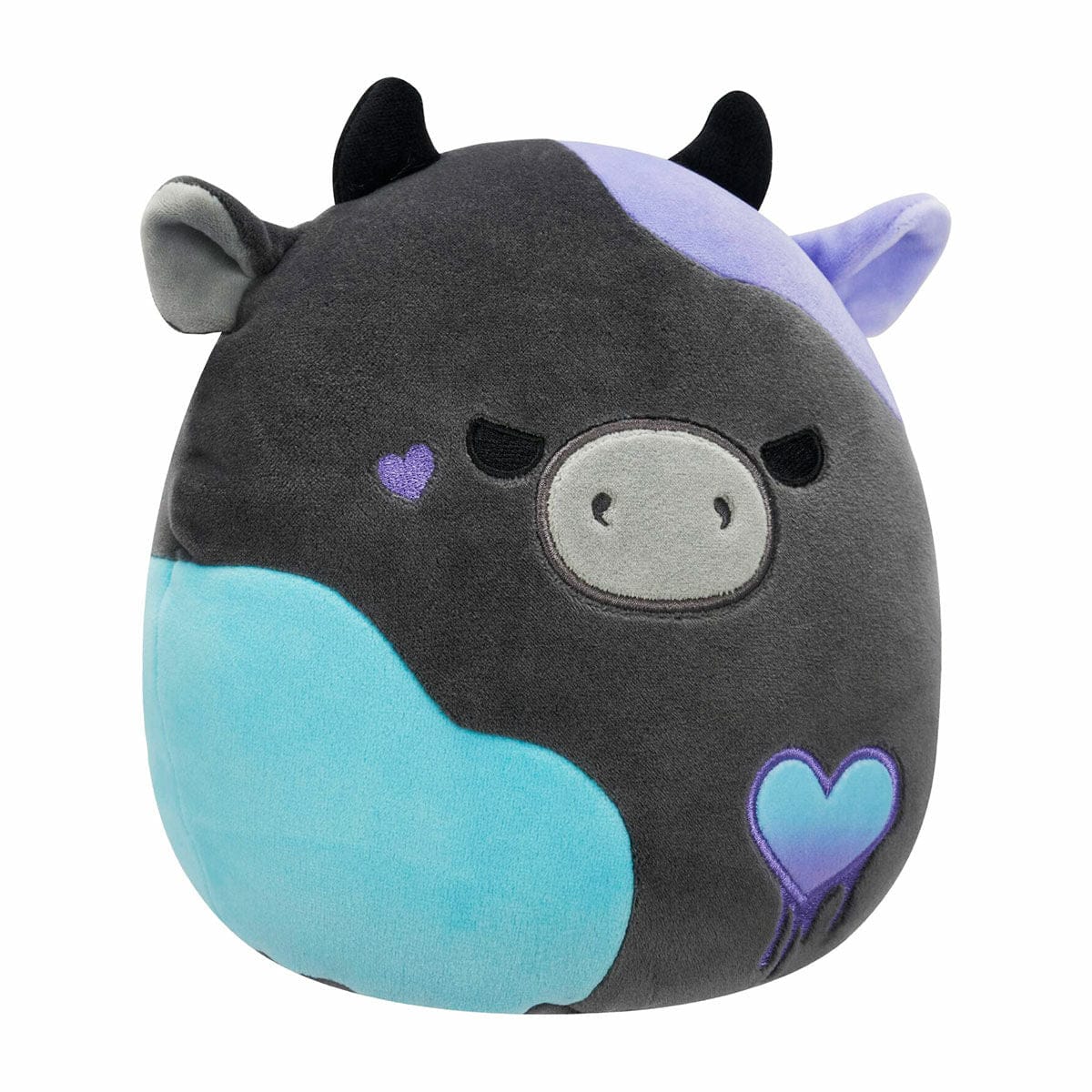 Squishmallows 7.5" Valentines Smithereens The Charcoal Cow with Melting Heart